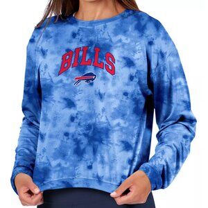 Certo Women's Buffalo Bills Blue Tie Dye Script Long Sleeve T-Shirt Medium